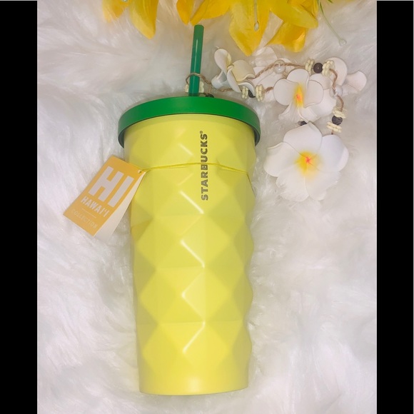 Starbucks Hawaii Pineapple Stainless Tumbler Steel Studded Cup 16oz Discontinued - Picture 13 of 14